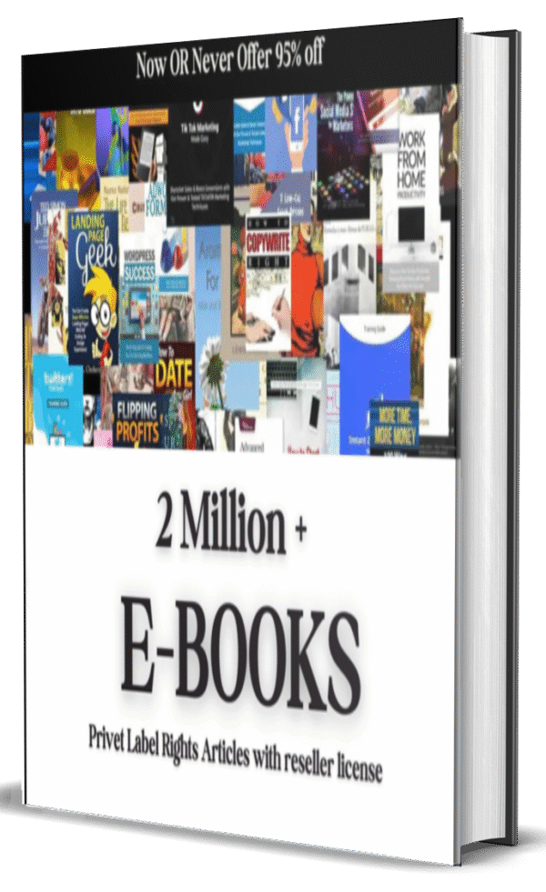 2 Million+ Ebooks + 2 Million PLR Articles Bonus with reseller rights | 2M Ebooks bundle